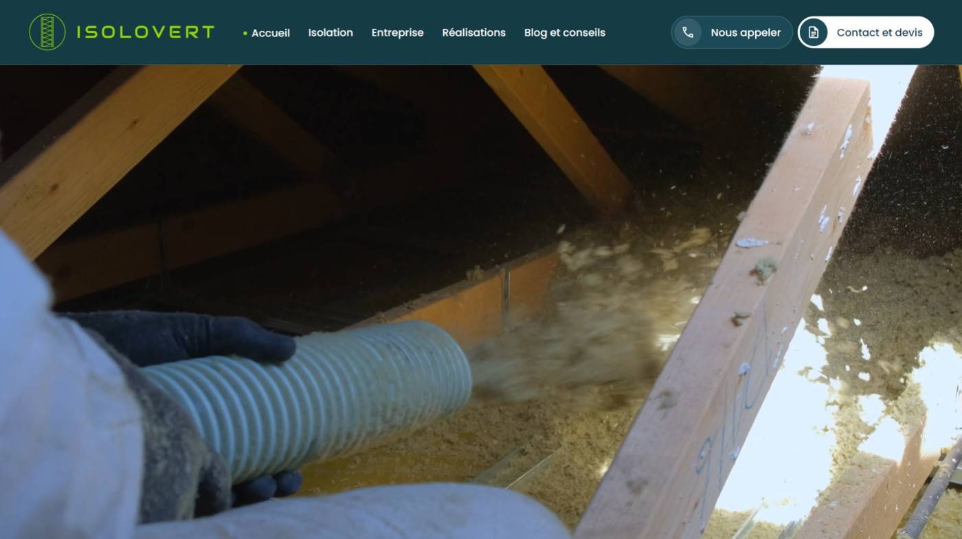 Site web : Isolovert, L'isolation par insufflation en Suisse