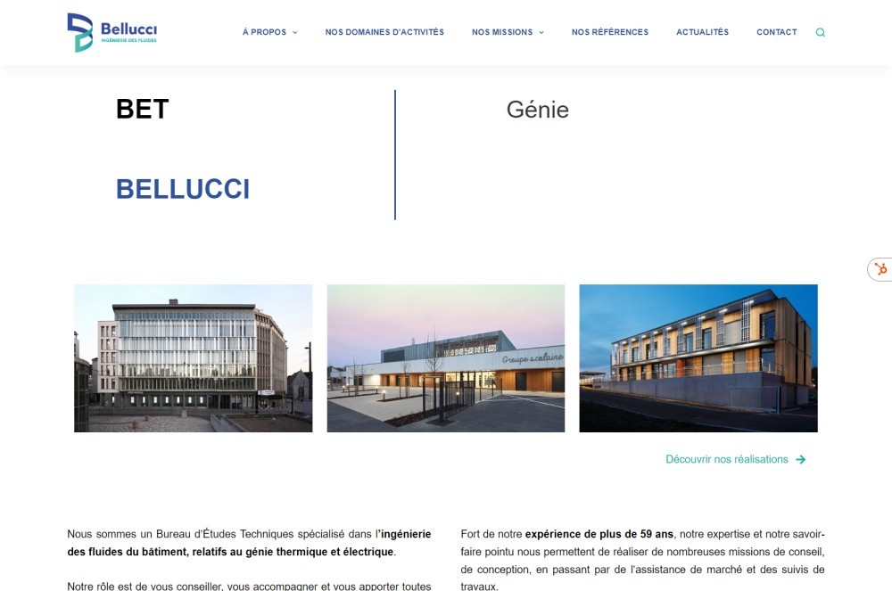 Site web : Bellucci, Ingénierie des fluides