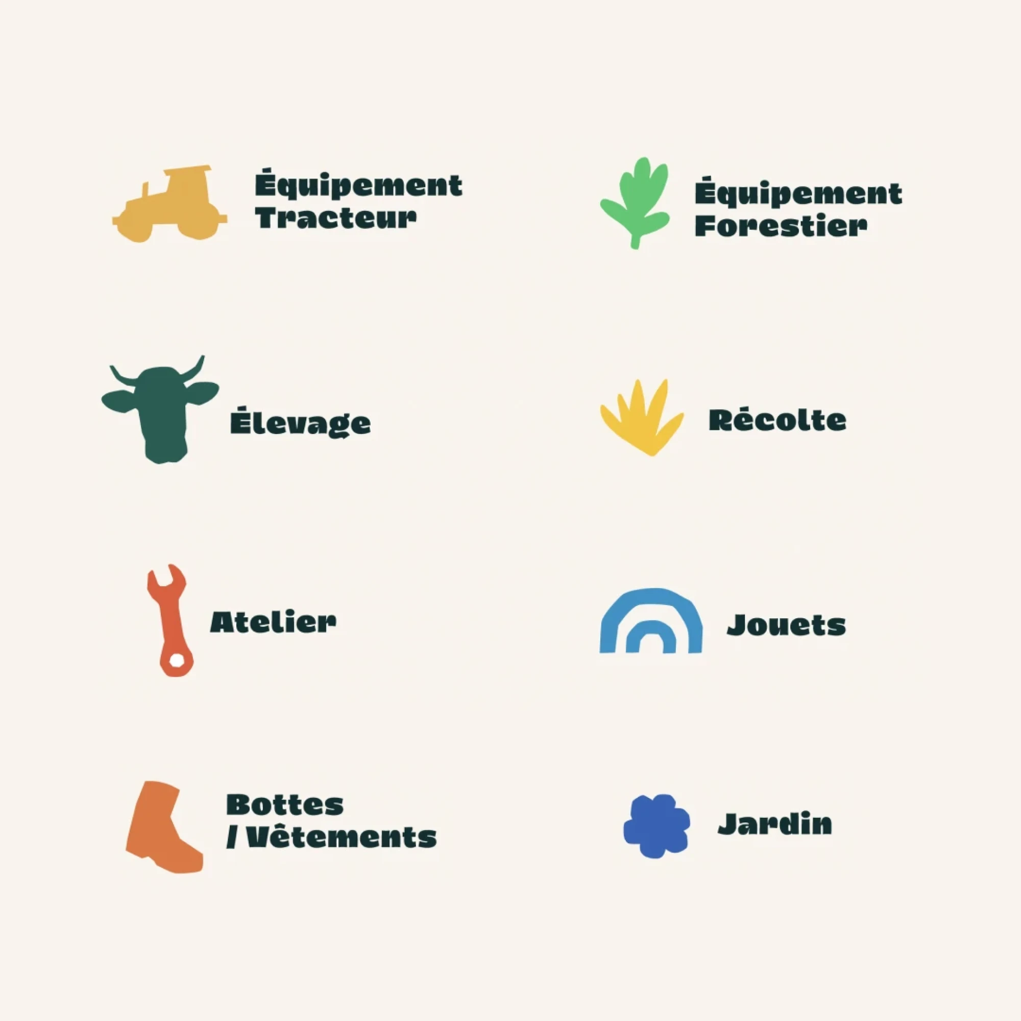 Identité visuelle : Tout pour la ferme, Matériel agricole