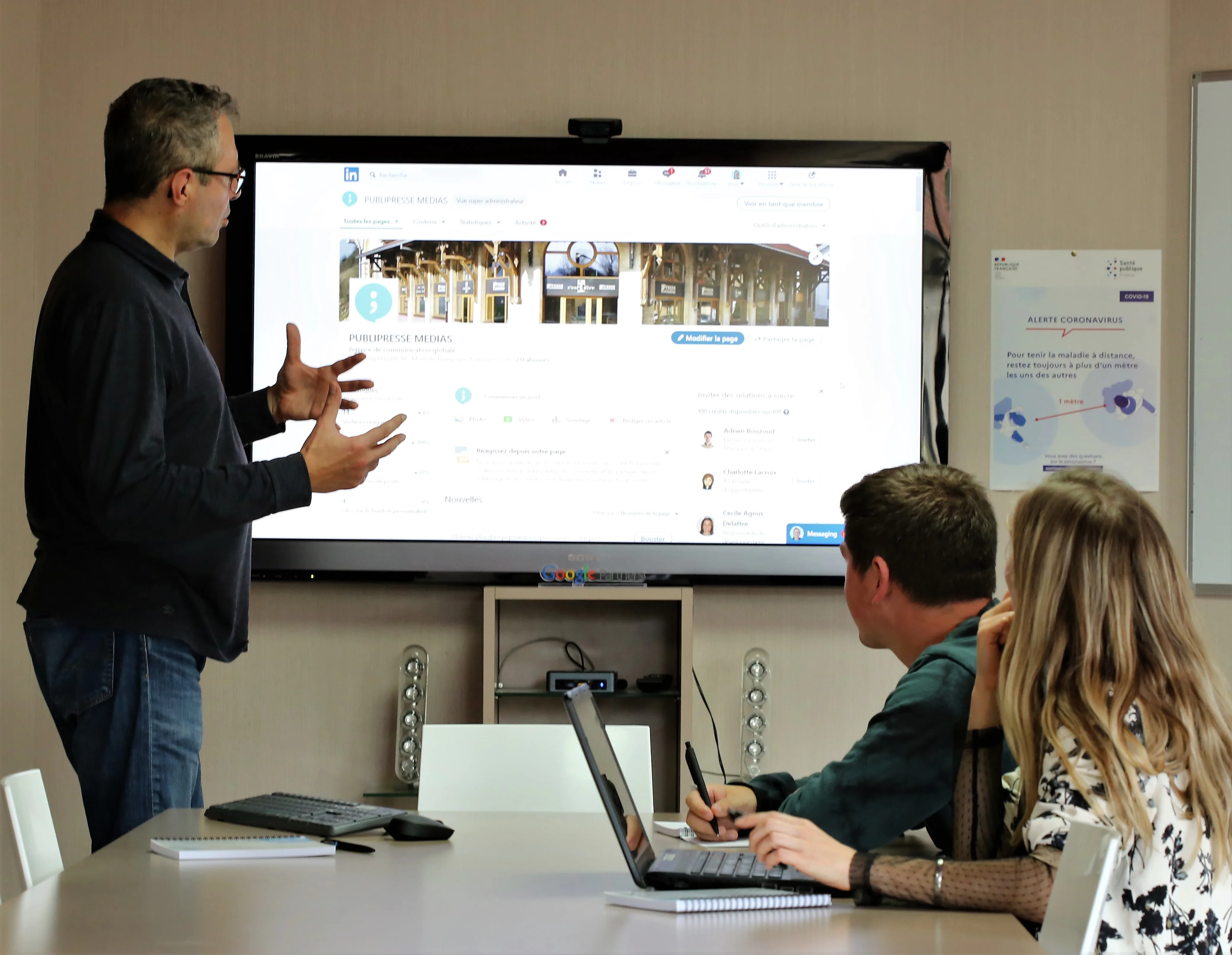 Exemple de formation LinkedIn dans la salle de formation