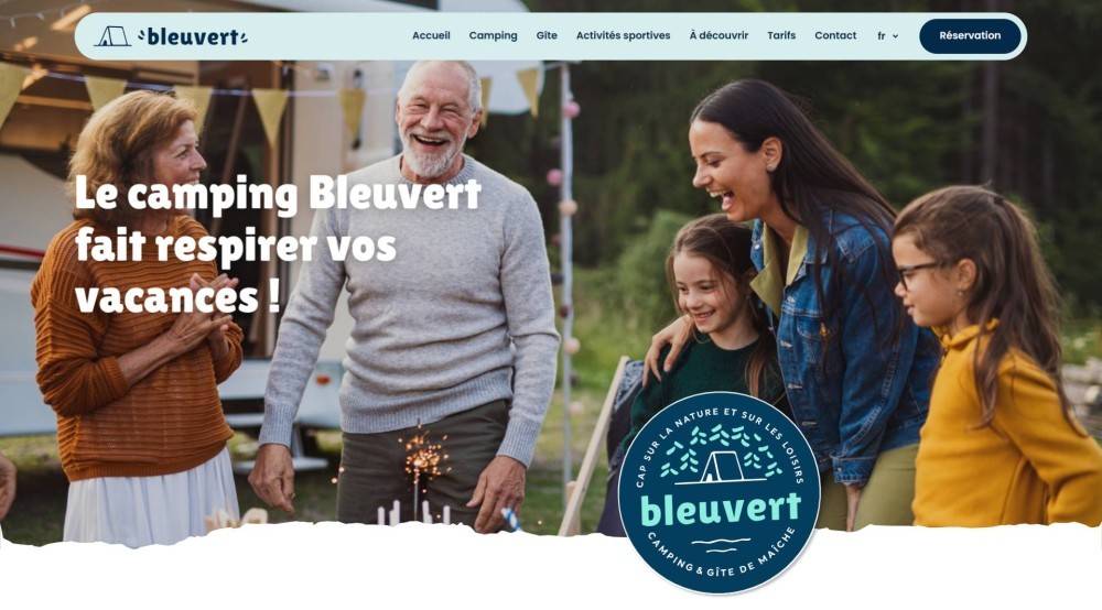 Site web : Camping Bleuvert, Faites respirer vos vacances