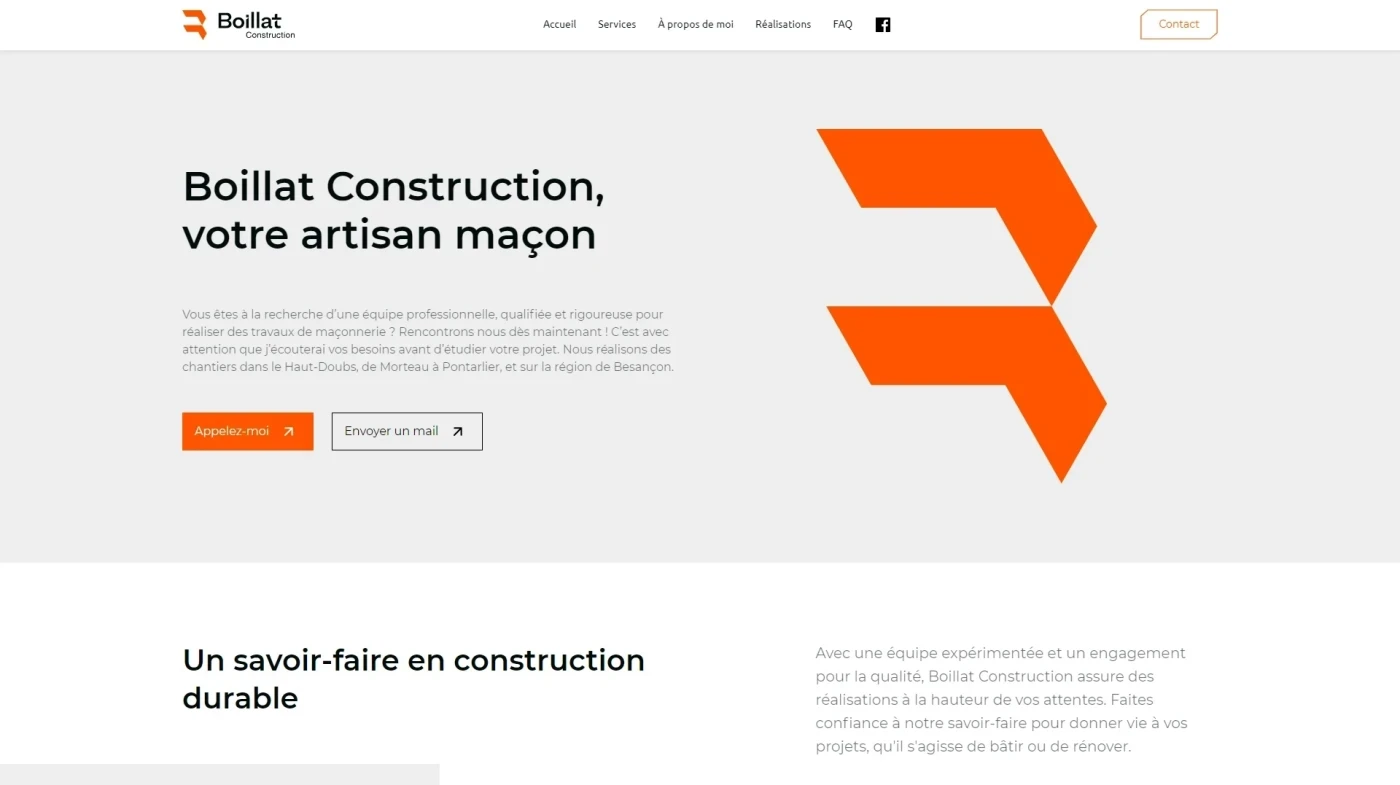 Site web : Boillat Construction, Artisan maçon