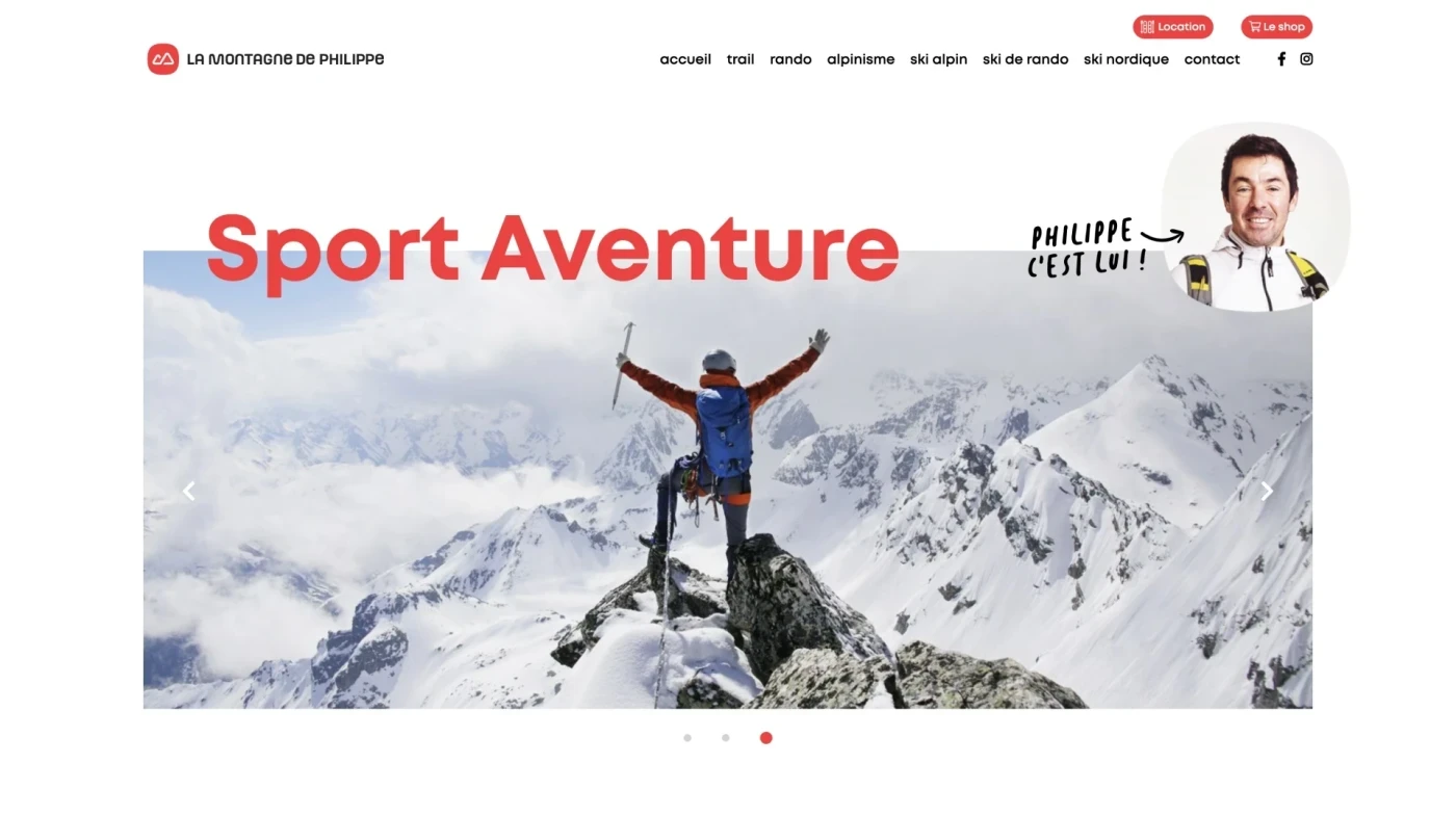 Site web : La Montagne de Philippe, Sport aventure