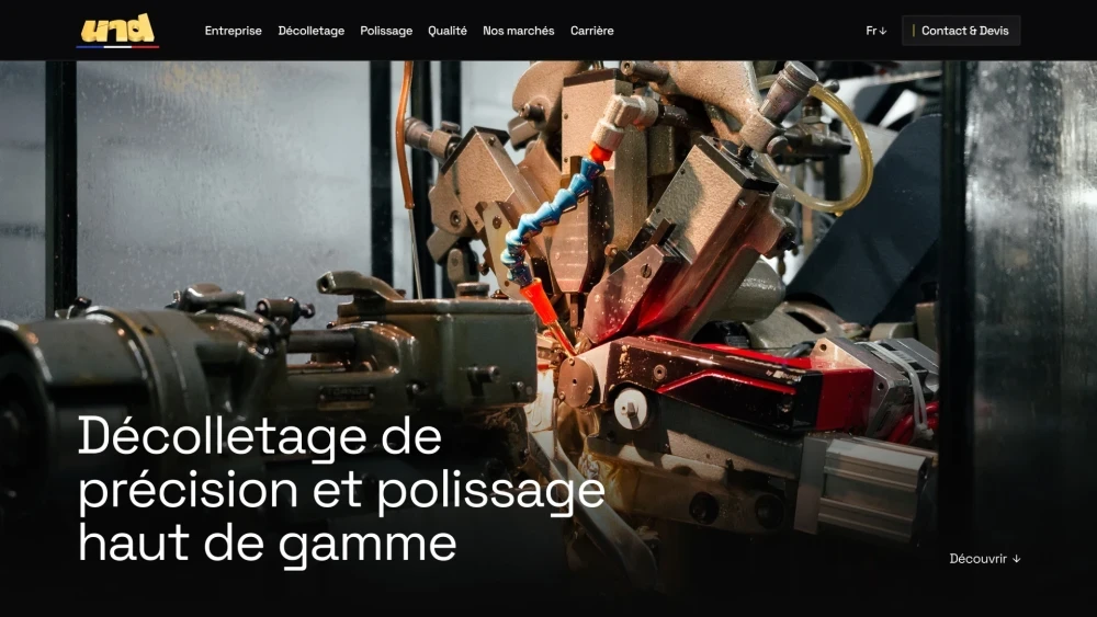Site web : UND, Décolletage de précision