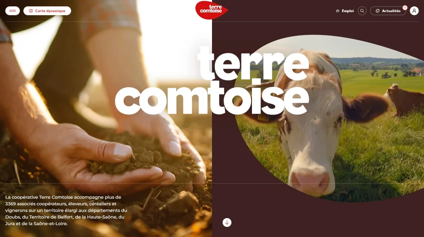 Site web : Terre Comtoise, Coopérative agricole
