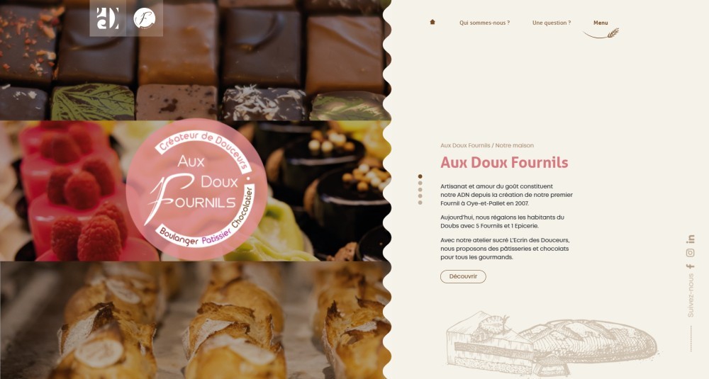 Site web : Aux Doux Fournils, Boulanger, un savoir-faire artisanal