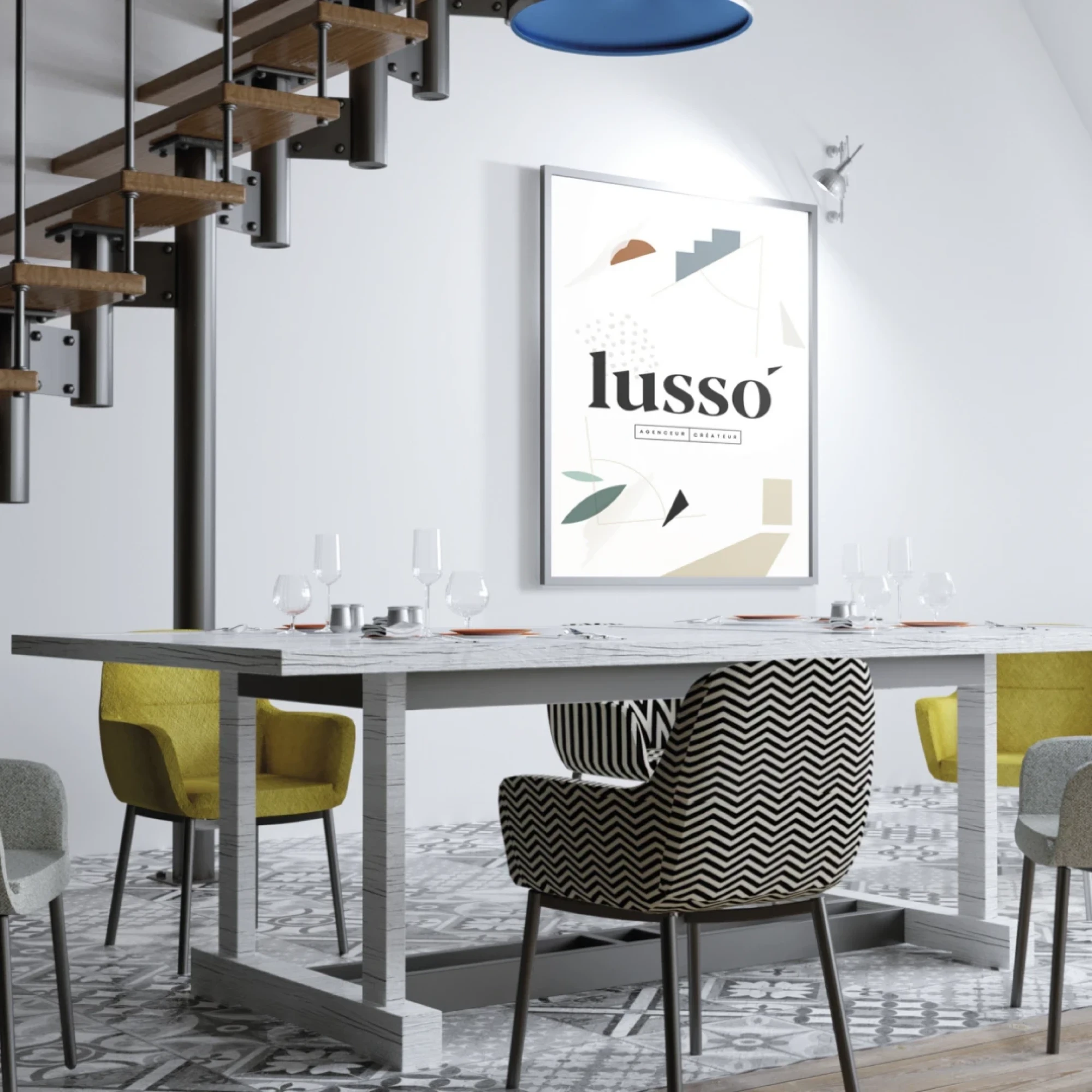 Identité visuelle : Lusso, L'agencement haut de gamme