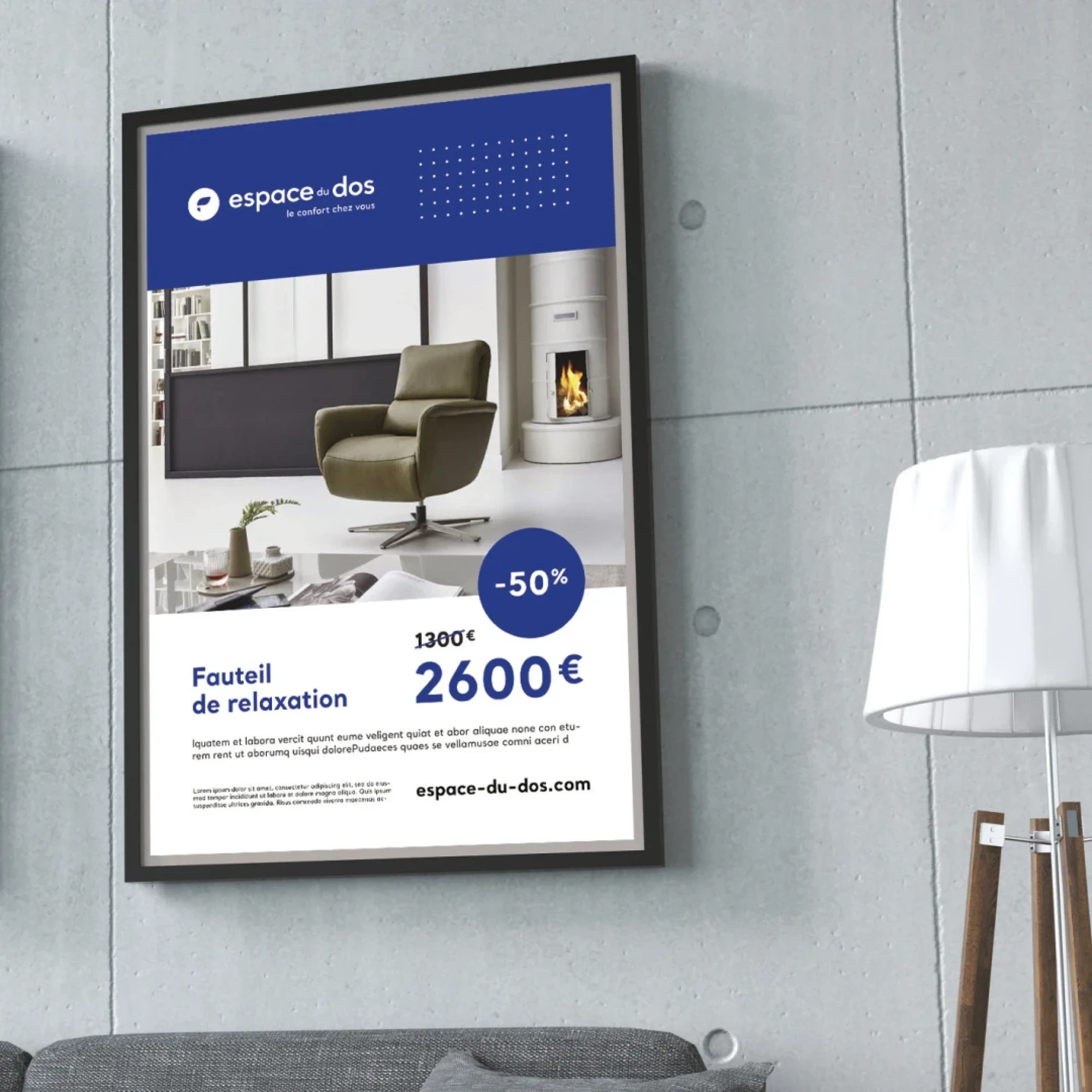 Identité visuelle : Espace du Dos, Le confort chez vous