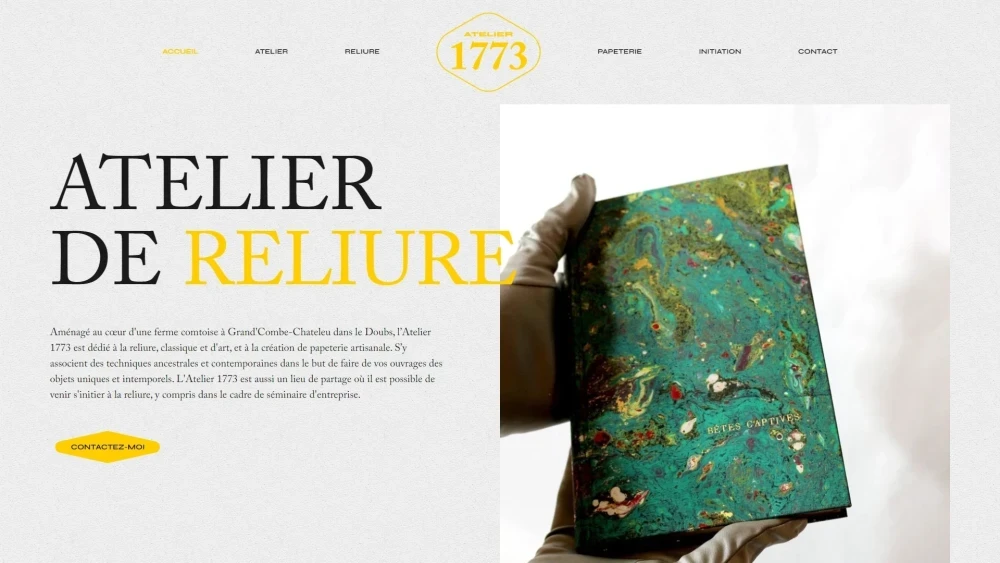 Site web : Atelier 1773, Reliure créative