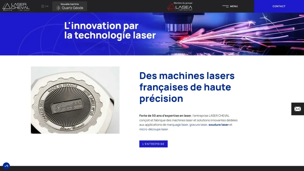 Site web : Laser Cheval, Technologie laser
