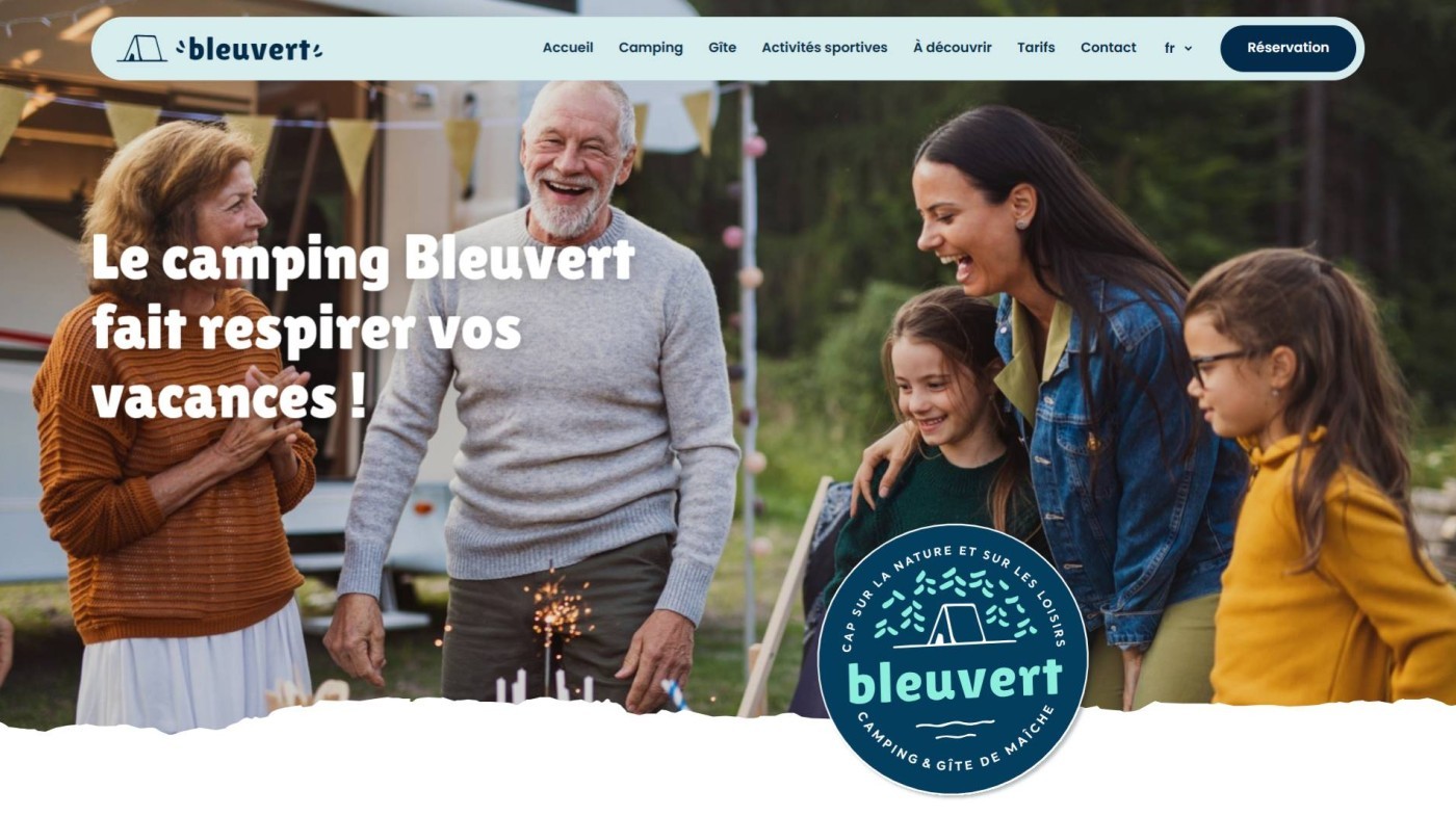 Site web : Camping Bleuvert, Faites respirer vos vacances