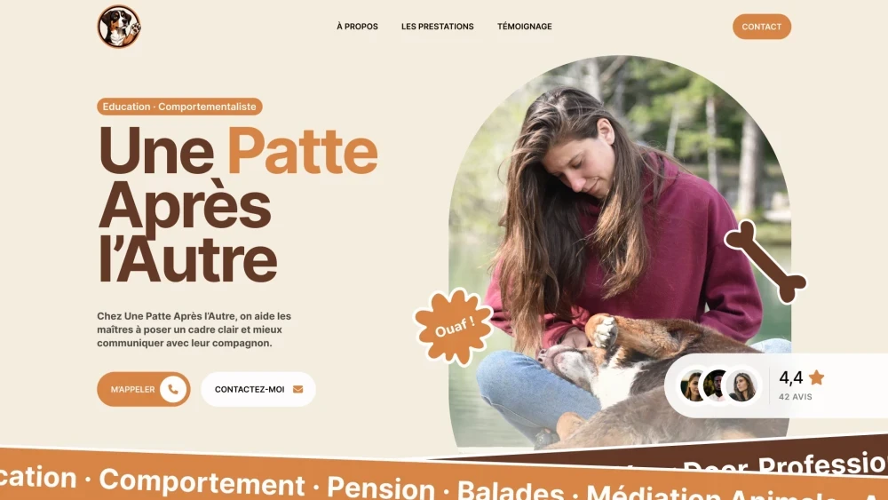 Site web : Une Patte Après l'Autre, Éducation canine