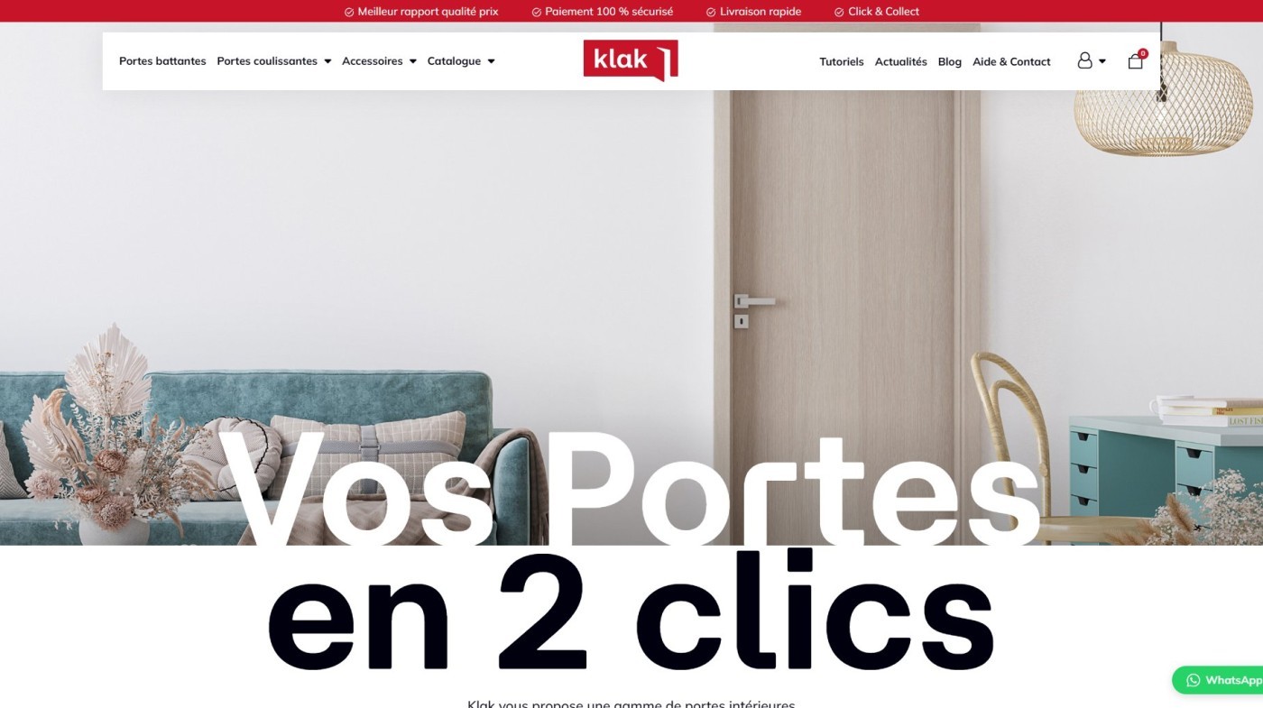 Site web : Klak, Vos portes en 2 clics
