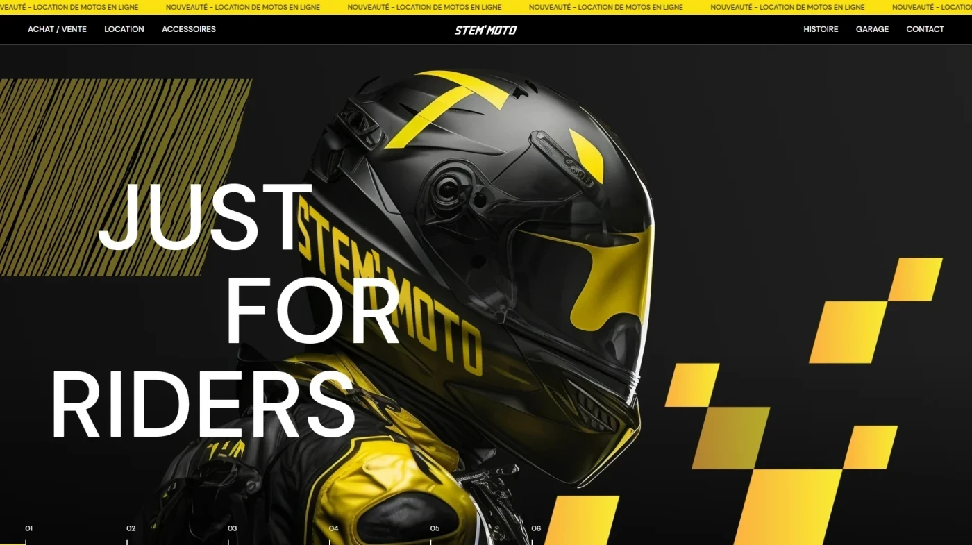 Site web : Stem'Moto, Just For Riders