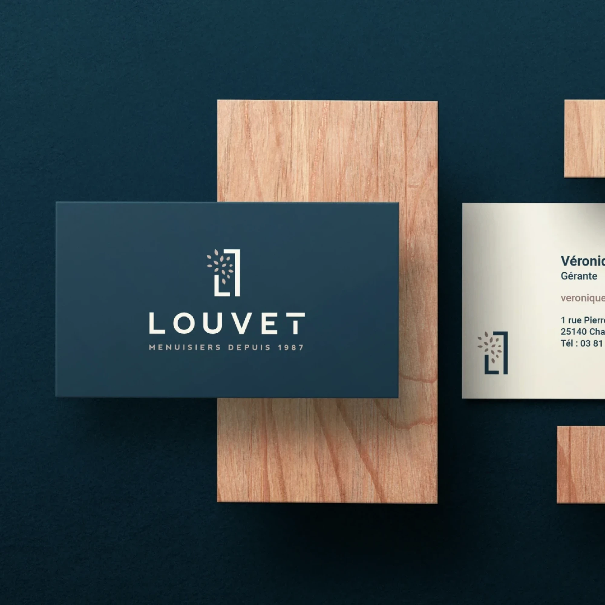 Identité visuelle : Menuiserie Louvet, Fermetures sur-mesure
