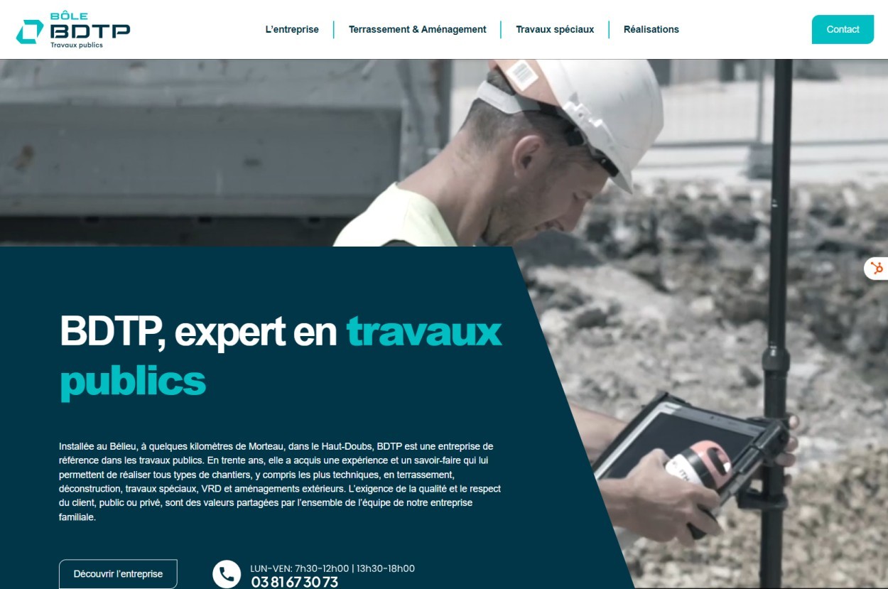 Site web : Bôle BDTP, Expert en travaux publics