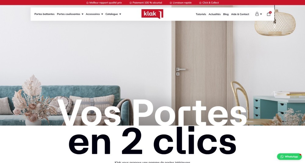 Site web : Klak, Vos portes en 2 clics