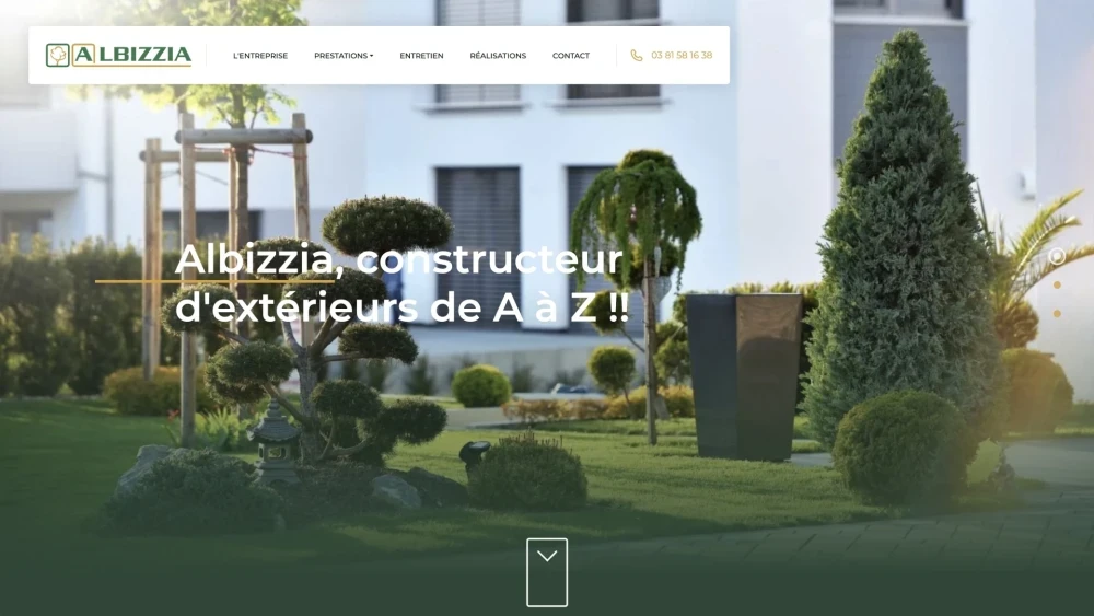Site web : Albizzia, Constructeur d'extérieurs