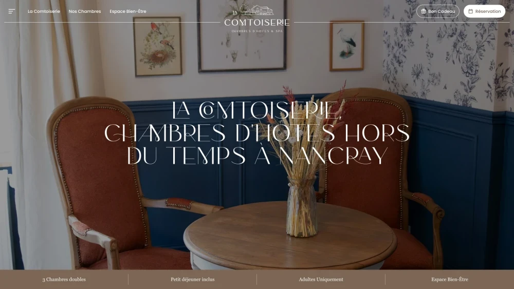 Site web : La Comtoiserie, Chambres d'hÃ´tes hors du temps