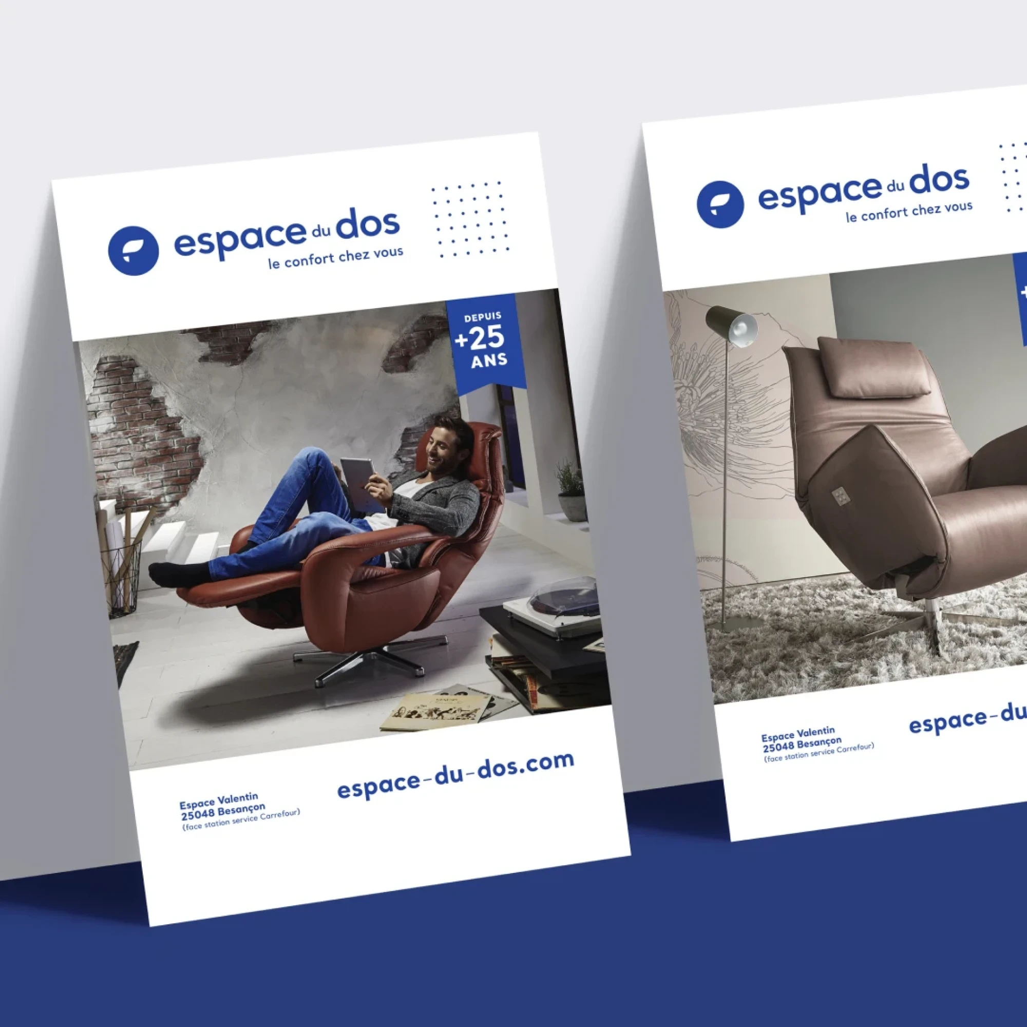 Identité visuelle : Espace du Dos, Le confort chez vous
