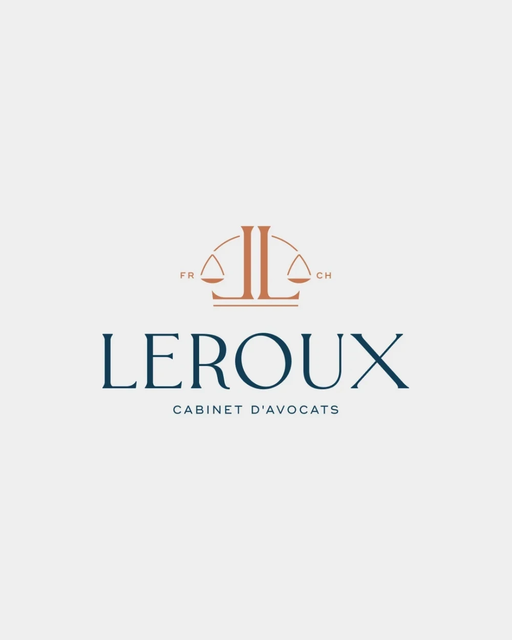 Identité visuelle : Leroux, Cabinet d'avocats Franco-Suisse