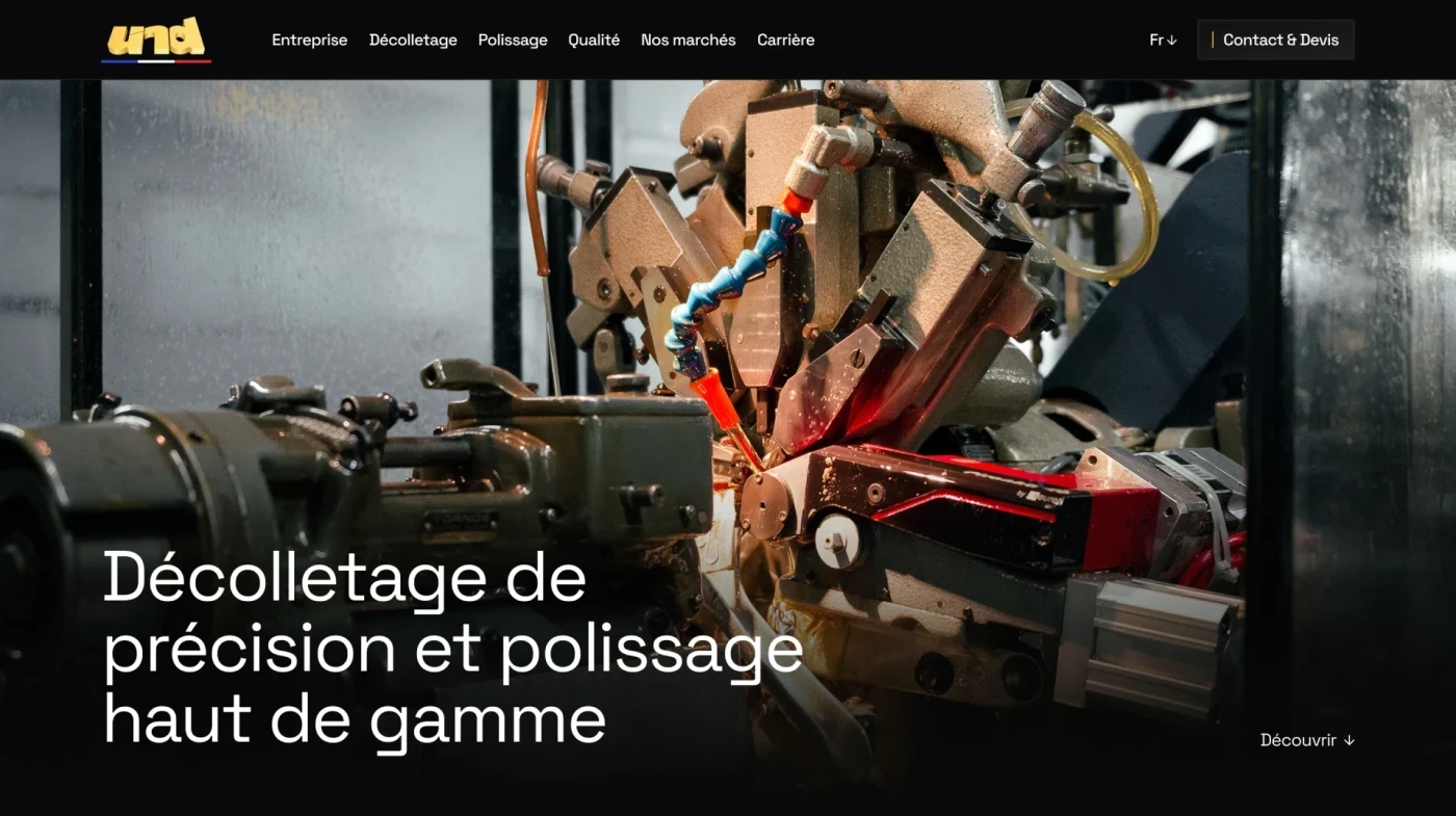Site web : UND, Décolletage de précision